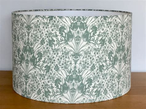 Sage Green Art Nouveau Floral Lampshade Purplecatshandmade