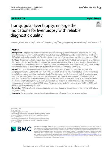 Pdf Transjugular Liver Biopsy Enlarge The Indications For Liver