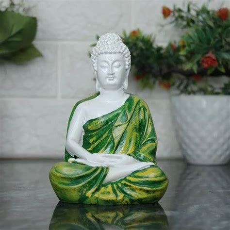 Buddha Statue , Lord Gautam Buddha Statue(Green and white) , Table ...