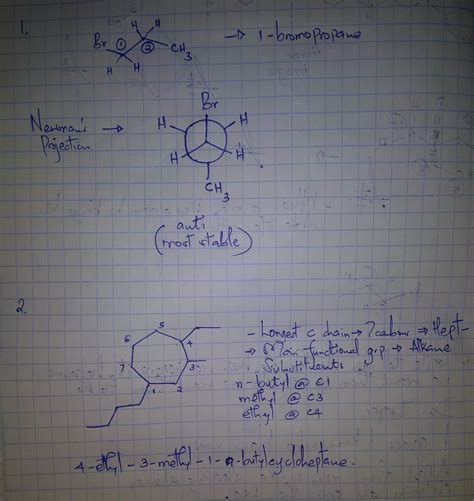 Solved 1 Draw The Newman Structure For The Most Stable Conformer Of