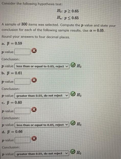 Solved Consider The Following Hypothesis Test Ho P 0 65 Chegg