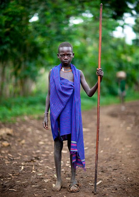 Menit Boy With Stick Ethiopia African People Ethiopia Eric Lafforgue