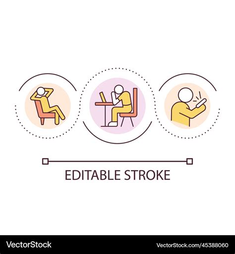 Sedentary Lifestyle Loop Concept Icon Royalty Free Vector