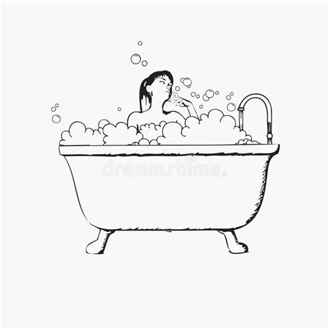 Woman Taking A Bath Stock Illustration Illustration Of Soapbubble 330111095