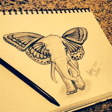 Butterfly Elephant Elephant Tattoos Elephant Drawing Elephant Tattoo