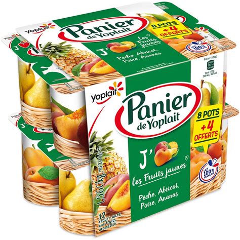 PANIER DE YOPLAIT Yaourt Aux Fruits Jaunes 12x130g Pas Cher Auchan Fr