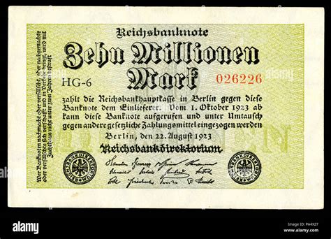 Ger Reichsbanknote Million Mark Stock Photo Alamy