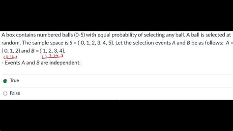 A Box Contains Numbered Balls Events A And B Are Independent