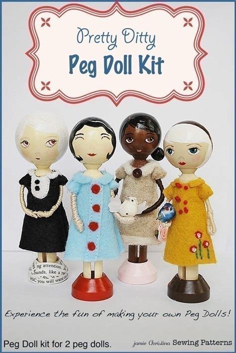 Pretty Ditty Peg Doll Kit Clothespin Doll Kit Handgefertigte Puppen