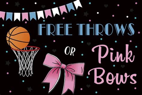 Free Throws Or Pink Bows Gender Reveal Photography Etsy