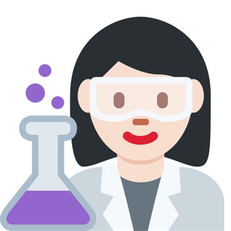 Cientista Mulher Pele Clara Emoji