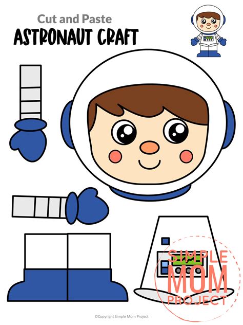 Astronaut Printable Cut and Paste Craft - Simple Mom Project Store