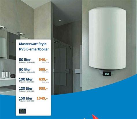 Masterwatt Style Rvs E Smartboiler Aanbieding Bij Warmteservice