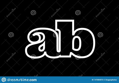 Ab Conectado Un Dise O Blanco Y Negro Del Icono Del Logotipo De La