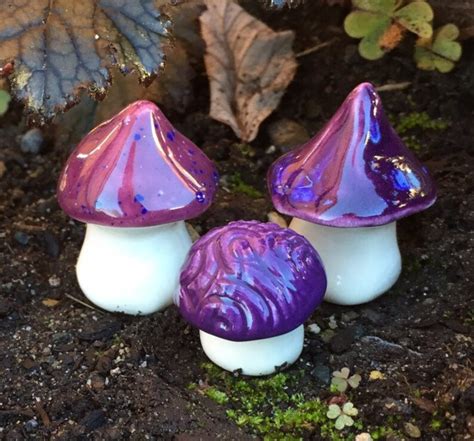 Fabulous Fungi Fairy Mushrooms Three Hand Crafted Ceramic Etsy