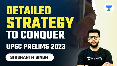 Upsc Cse Prelims 2023 Strategy Siddharth Singh Youtube