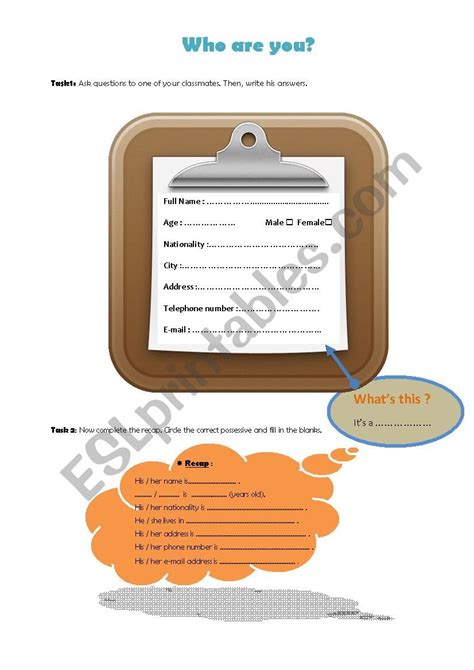 Who Are You Esl Worksheet By Zamb