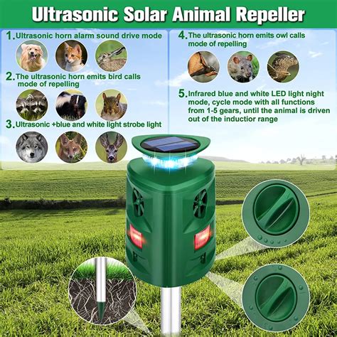 R Pulsif Solaire Ultrasons Pour Animaux Capteur De Mouvement Ext Rieur