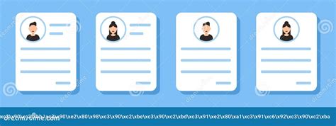 Resume Icons Set Flat Style Stock Vector Illustration Of Business