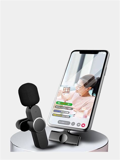 Микрофон петличный беспроводной для Iphone и android купить по цене 474 ...