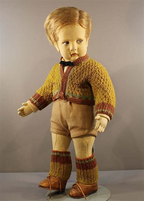 Antique Lenci Cloth Doll School Boy 1836264419
