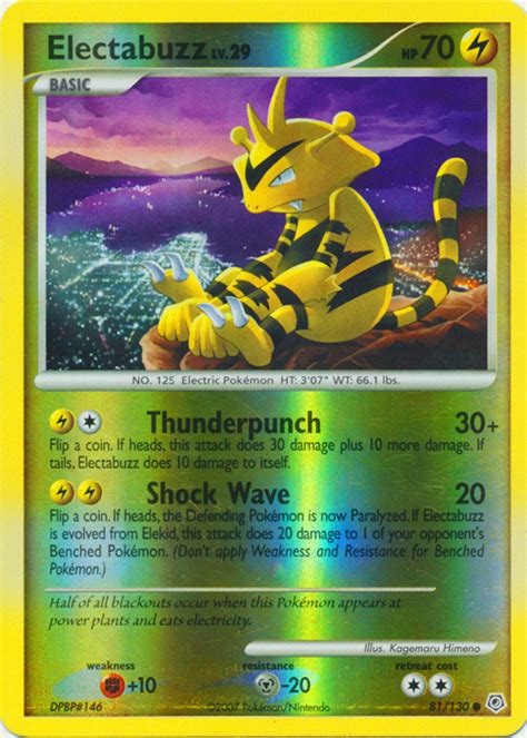 Pokémon Diamond Pearl Card 081 Electabuzz Parallel Reverse Holo