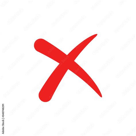 Cross Icon Flat Vector Design Cancel Symbol Stock Vektorgrafik