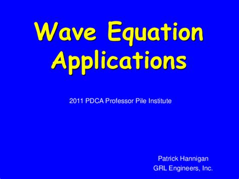 (PPT) Pdca wave equation applications | Sameen Tariq - Academia.edu