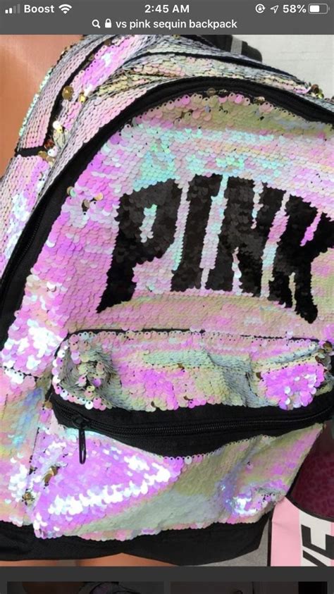 Victoria Secret Sequin Backpack Pink And Gold Pink Backpack Pink Backpack Victoria Secret