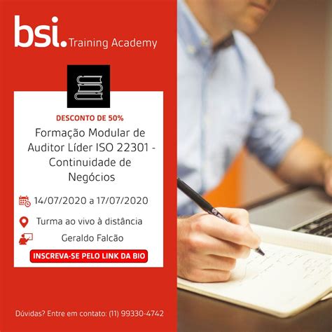 Ao realizar nossos treinamento modular de Auditor Líder ISO22301 você