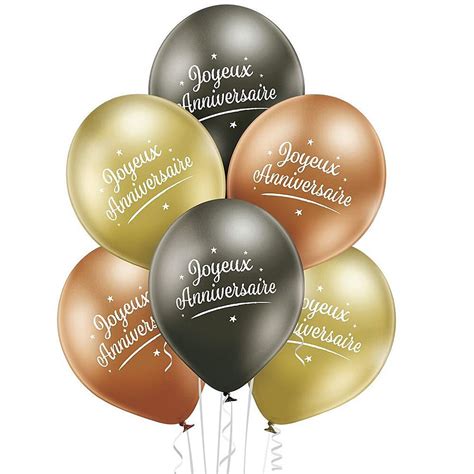 Ballon Joyeux Anniversaire Glossy Ø 30cm 6 Stuks Feestartikelen