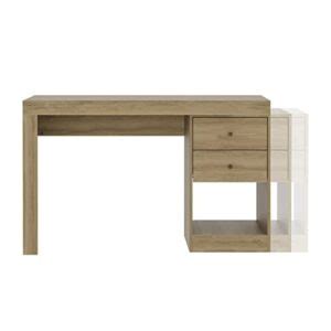 Techni Mobili Expandable Desk with Storage Drawers & Open Shelf ...