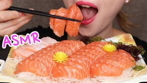 [asmr] Salmon Sashimi ♡ 연어 회 사시미 Eatingsounds Mukbang No Talking