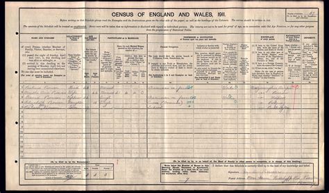 Story Census 1911 Lives Of The First World War