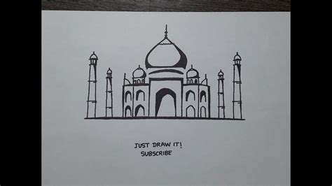 How To Draw Taj Mahal In Easy Way YouTube