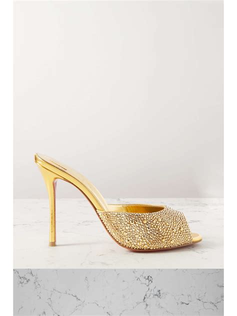 Christian Louboutin Me Dolly Crystal Embellished Metallic Leather