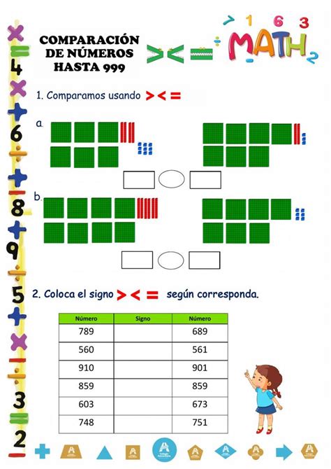 Ficha Online De Comparaci N De N Meros Para Segundo De Primaria Puedes