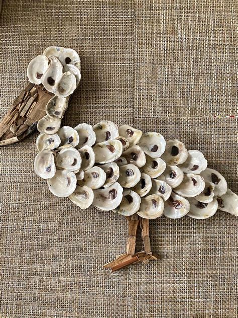 Oyster Shell Pelican - Driftwood - Hostess Gift - Beach Decor ...