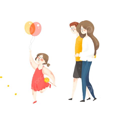 Accompanied Clipart Hd Png Cartoon Parents Accompany Girls On Children