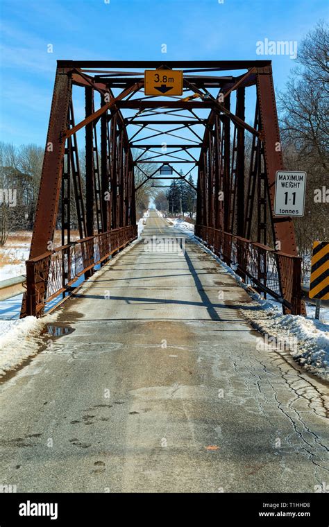 Iron Bridge over river Ontario Canada Stock Photo - Alamy