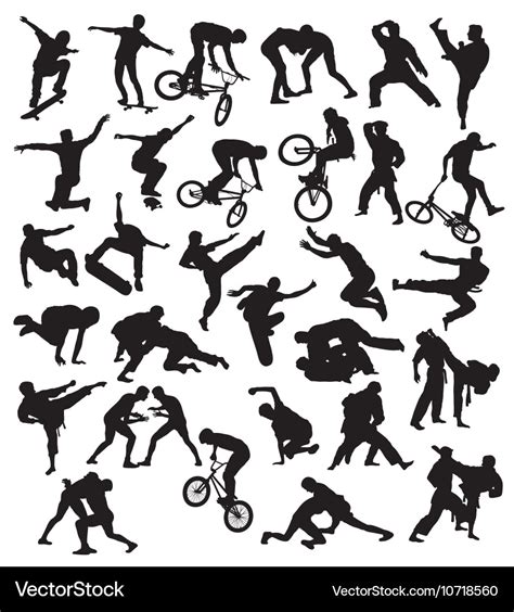 Extreme Sport Silhouettes Royalty Free Vector Image