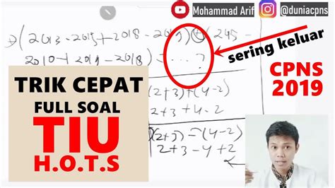 SOAL TIU HOTS CPNS 2019 PALING SERING KELUAR FULL PEMBAHASAN TES