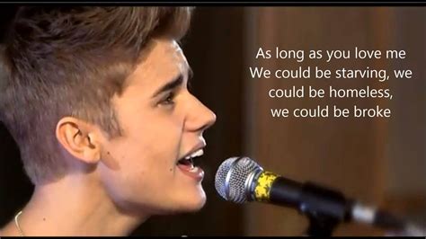 Justin Bieber As Long As You Love Me Acoustic Lyric Video Youtube