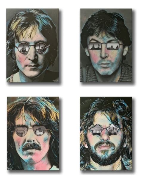 Paul Johnson The Beatles Full Set A3 Individual Pictures Unicorn