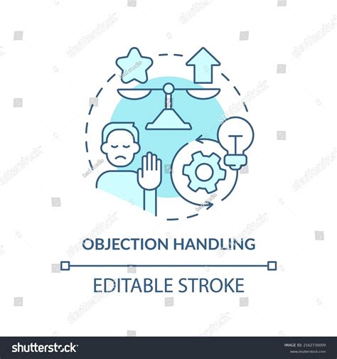 Objection Handling Turquoise Concept Icon Sales Stock Vector Royalty