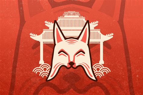 Sky Temple Kitsune Mask Vector Graphic By Namanyastudios Creative Fabrica