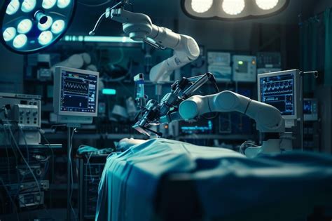 Robotic Arm Performing Intricate Heart Surgery Premium AI Generated Image