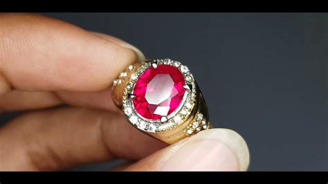 Cincin Permata Merah Siam Oval Mix Cutt Asli Bangkok Youtube