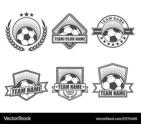 Soccer team logo collection set Royalty Free Vector Image