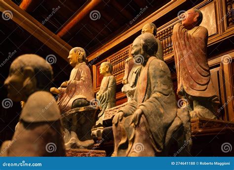 Statues Of Buddha And Other Gods In The Dieu De Pagoda Buddhist Temple